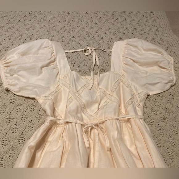 BAND OF THE FREE KAVYA LIGHT TEA LATTICE MAXI DRESS - Picture 12 of 16